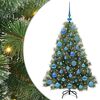 vidaXL Konstgjord julgran med 150 LED-lampor Gr&ouml;n 120 cm PE och PVC