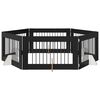 vidaXL Hundgrind med st&auml;llningar 6 pcs Svart ek 100 x 60 cm