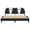 vidaXL Bed Frame "Viana" with LED without Mattress Black and White 160x200 cm