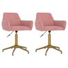 vidaXL Snurrbara matstolar 2 st rosa sammet