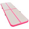 vidaXL Uppbl&aring;sbar gymnastikmatta med pump 400x100x10 cm PVC rosa