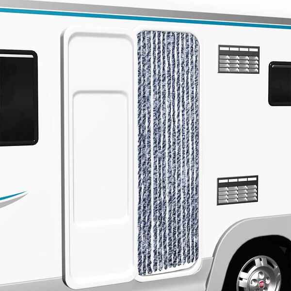 vidaXL Insektsdraperi bl&aring; och vit 56x200 cm chenille