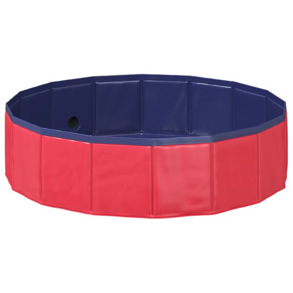 vidaXL Hopf&auml;llbar hundsimingspool R&ouml;d och bl&aring; 80 x 80 x 20 cm PVC
