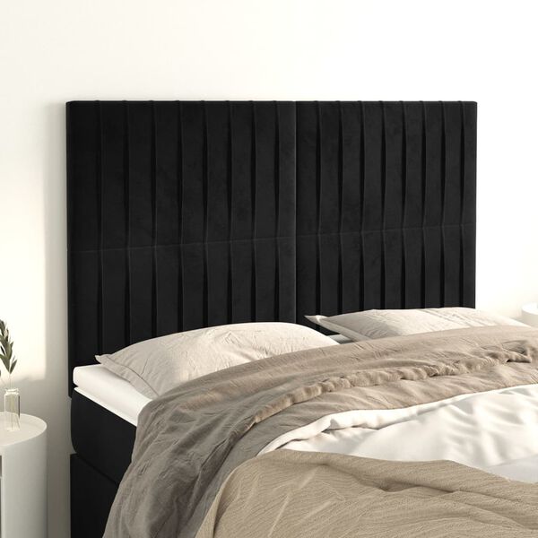vidaXL S&auml;nggavel svart 144x5x118/128 cm sammet