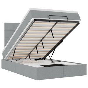 vidaXL Ottoman s&auml;ngram med madrass ljusgr&aring; 120x190 cm tyg