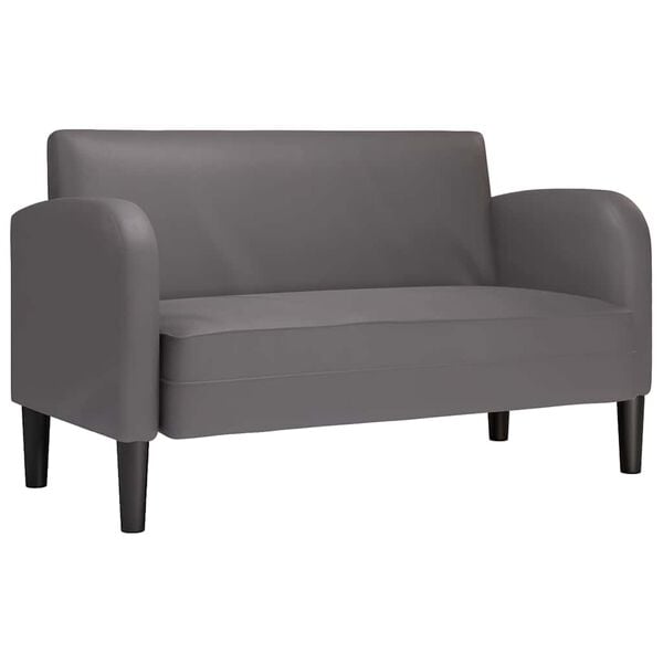 vidaXL Loveseat soffa gr&aring; 110 cm konstl&auml;der