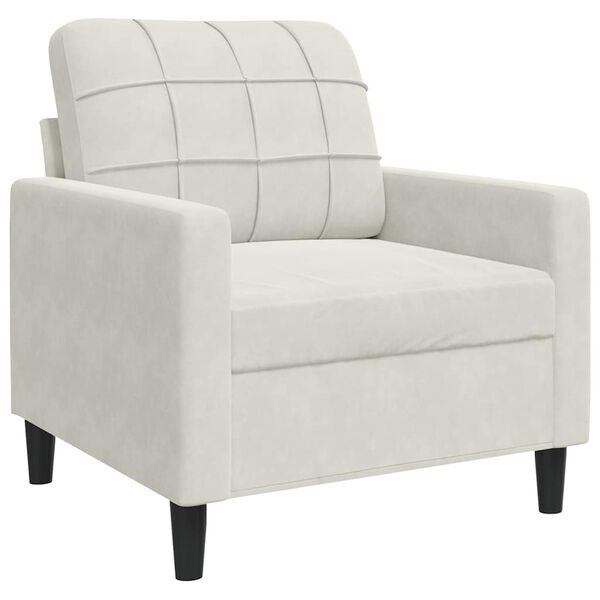 vidaXL Fåtölj Gräddvit 60 cm sammet