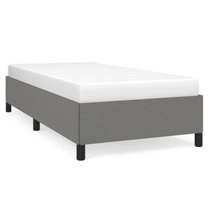 vidaXL S&auml;ngram utan madrass m&ouml;rkgr&aring; 90x200 cm tyg
