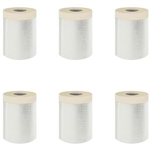 vidaXL Dammskydd med klistertape 6 st Transparent 55 x 3300 cm HDPE