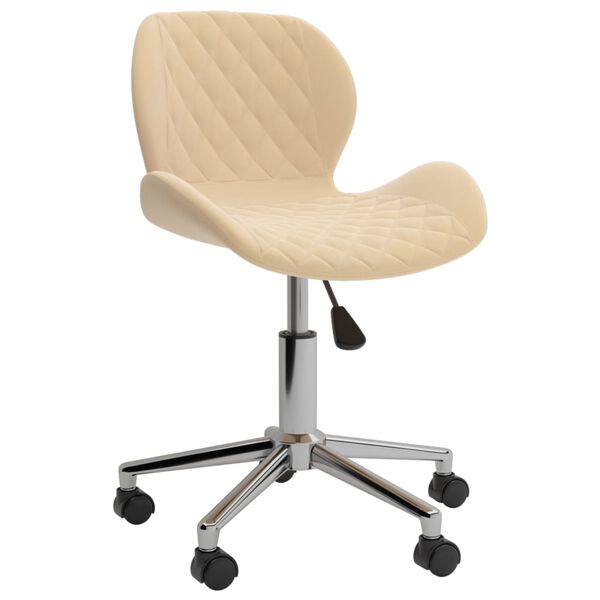 vidaXL Snurrbara matstolar 2 st gr&auml;ddvit sammet