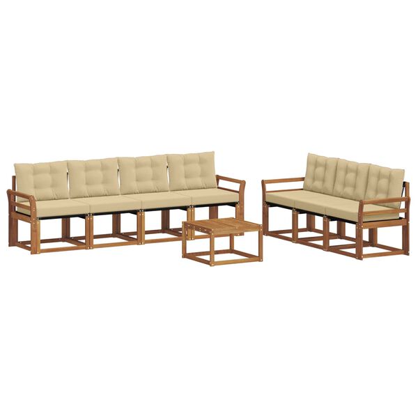 vidaXL Utomhussoffset med kudde 8 pcs Naturlig och Beige