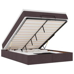 vidaXL Ottoman s&auml;ngram med madrass m&ouml;rkbrun 140x200 cm tyg