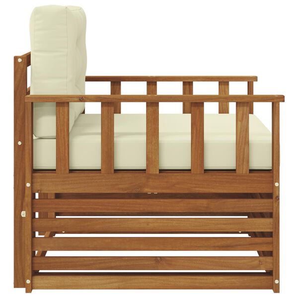 vidaXL Utomhussoffset Massivt akaciatr&auml; och polyester Naturf&auml;rg