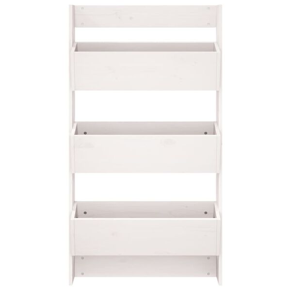 vidaXL Odlingsl&aring;da f&ouml;r v&auml;gg 3 niv&aring;er 60x18,5x110 cm vit massiv furu