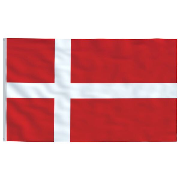 vidaXL Danmarks flagga med flaggstång 6,23 m aluminium