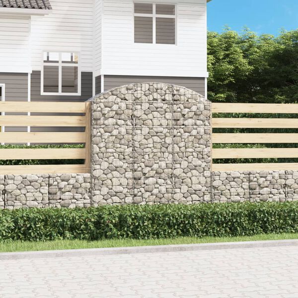 vidaXL Gabion b&aring;gformad 150x50x160/180 cm galvaniserat j&auml;rn