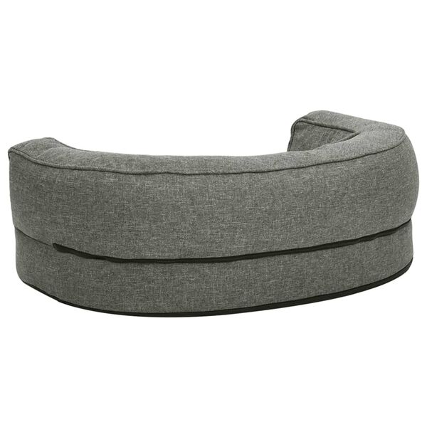 vidaXL Ergonomisk hundmadrass 60x42 cm linnelook fleece gr&aring;