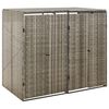 vidaXL Dubbelt skjul f&ouml;r soptunnor gr&aring; 140x80x117 cm konstrotting