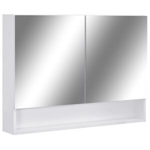 vidaXL LED-Spegelsk&aring;p f&ouml;r badrum vit 80x15x60 cm MDF