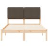vidaXL Sängram med Klädd Huvudgavel Taupe 135 x 190 cm Massiv furu