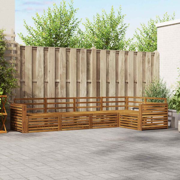 vidaXL Utomhussoffset 5 pcs Naturf&auml;rg Massivt Akaciatr&auml;