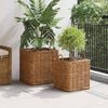 vidaXL Planteringskorg med lagring 2 pcs Brun Lacak-rattan