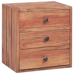 vidaXL S&auml;ngbord med 3 l&aring;dor 35x25x35 cm massivt mahognytr&auml;