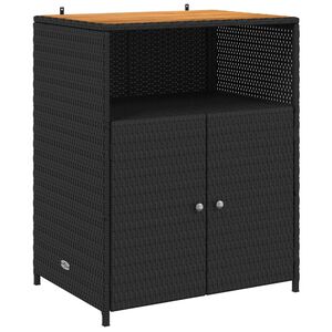 vidaXL Sk&aring;p med hylla Svart 70 x 50 x 87 cm Polyester och Roly Rattan
