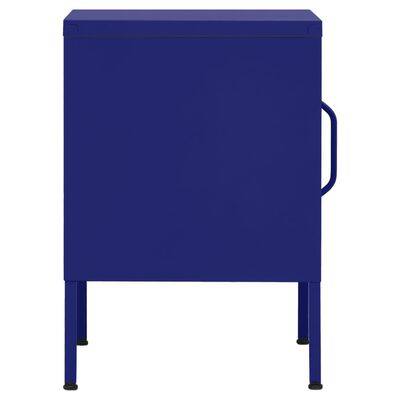 vidaXL Sängbord 2 st marinblå 35x35x51 cm stål