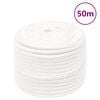 vidaXL B&aring;tlina helvit 12 mm 50 m polypropylen