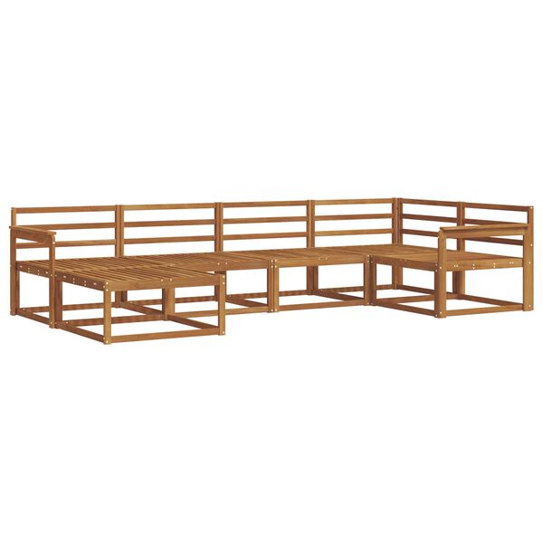 vidaXL Utomhussoffset 6 pcs Naturf&auml;rg Massivt Akaciatr&auml;