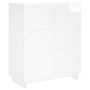 vidaXL Skosk&aring;p 73 x 38 x 87,5 cm Konstruerat tr&auml; Vit h&ouml;gglans