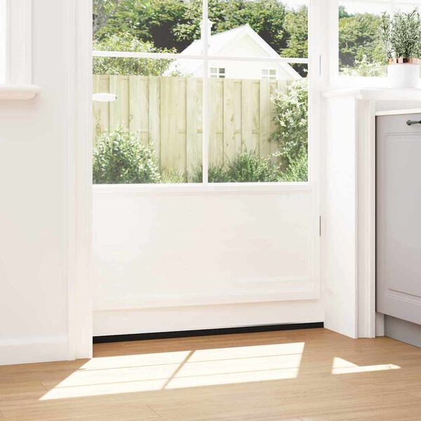 vidaXL Skruvmonterade d&ouml;rrborstt&auml;tningslister 2 pcs Silver 100 cm