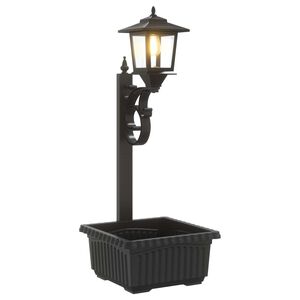 vidaXL Pollare med Bloml&aring;da Svart 29 x 28 x 74 cm ABS och PP