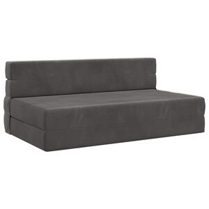 vidaXL F&auml;llbar Soffbed M&ouml;rkgr&aring; 152 x 86,5 x 60 cm Tyg