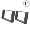 vidaXL Soffbordsben U-formade 2 st antracit 70x(30-31) cm st&aring;l