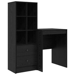 vidaXL Skrivbord Svart Ek 105,5 x 50 x 127 cm 2 st