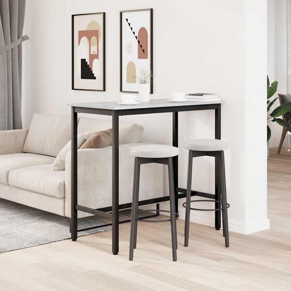 vidaXL bord Gr&aring; Sonoma 100 x 50 x 90,5 cm Konstruerat tr&auml; och st&aring;l