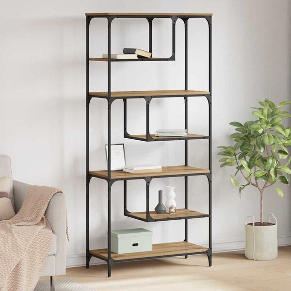 vidaXL Bokhylla artisan ek 81 x 36 x 176 cm Konstruerat tr&auml;