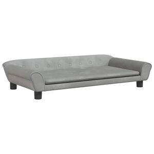 vidaXL Barnsoffa ljusgr&aring; 100x50x26 cm sammet