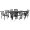 vidaXL Tr&auml;dg&aring;rdsm&ouml;belset 9 pcs Antracit St&aring;l