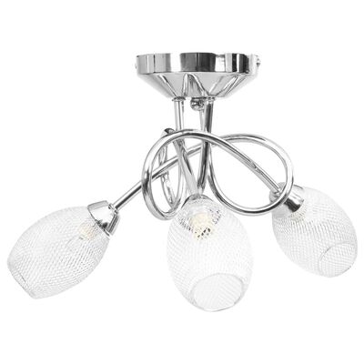vidaXL Taklampa med förkromade lampskärmar för 3 G9-lampor