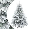 vidaXL Konstgjord Vikbar Julgran Sn&ouml; Flocked med stativ Vit 150 cm