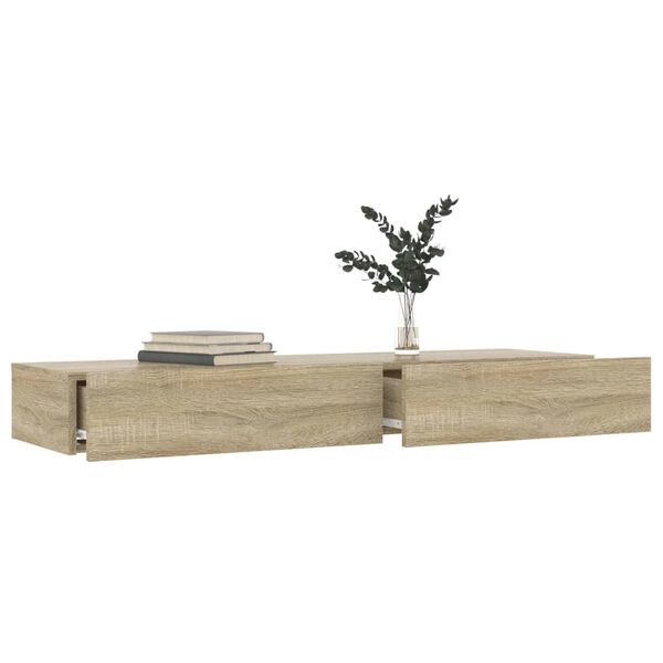 vidaXL Tv-b&auml;nk med LED-belysning sonoma-ek 120x35x15,5 cm