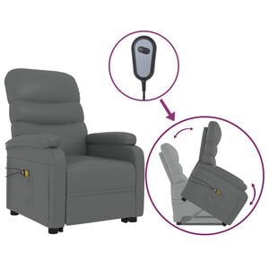 vidaXL Massagef&aring;t&ouml;lj med uppresningshj&auml;lp antracit konstl&auml;der