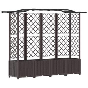 vidaXL Upph&ouml;jd B&auml;dd med Spalj&eacute; och Tak Brun 204 x 40 x 141 cm PP