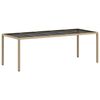 vidaXL Tr&auml;dg&aring;rdsm&ouml;belset 9 pcs Beige konstrotting