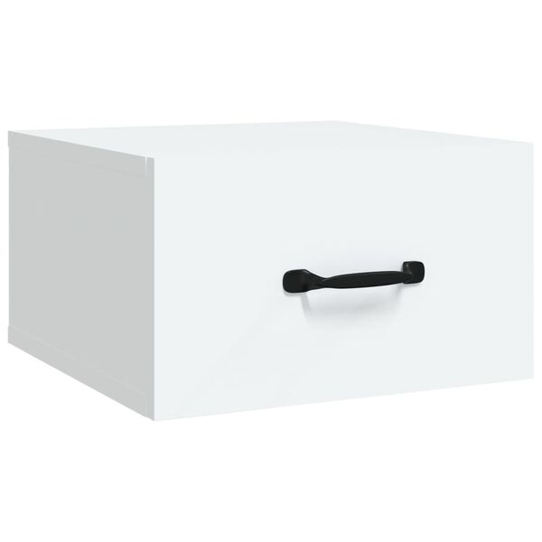 vidaXL V&auml;ggmonterat s&auml;ngbord vit 35x35x20 cm