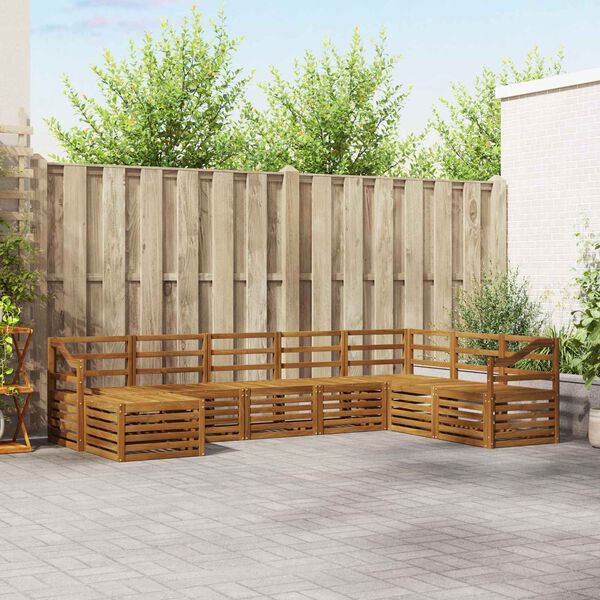 vidaXL Soffgrupper 8 pcs Naturf&auml;rg Massivt Akaciatr&auml;