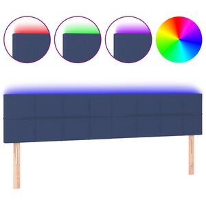 vidaXL S&auml;nggavel LED bl&aring; 180x5x78/88 cm tyg
